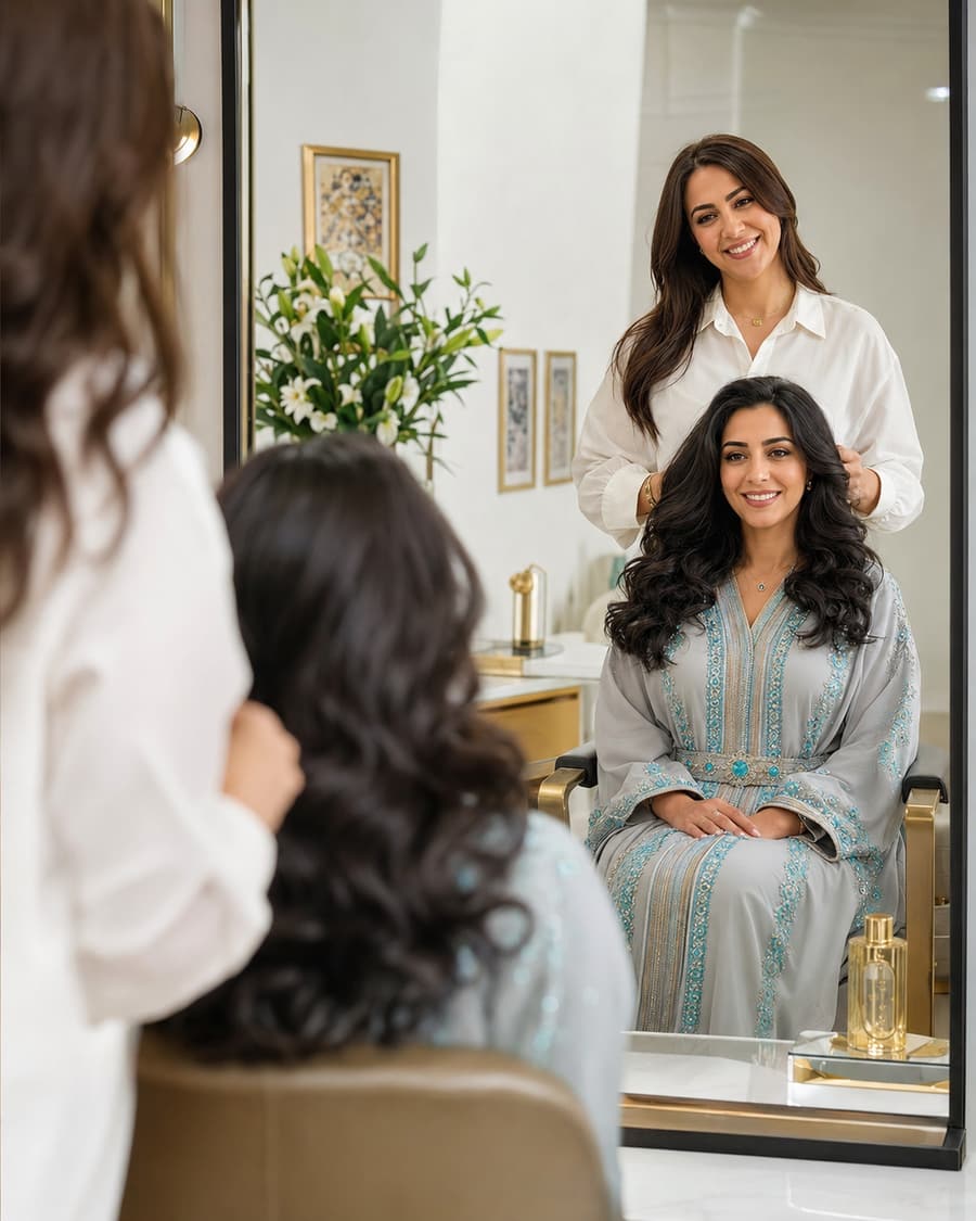 Coiffeur réalisant une coupe